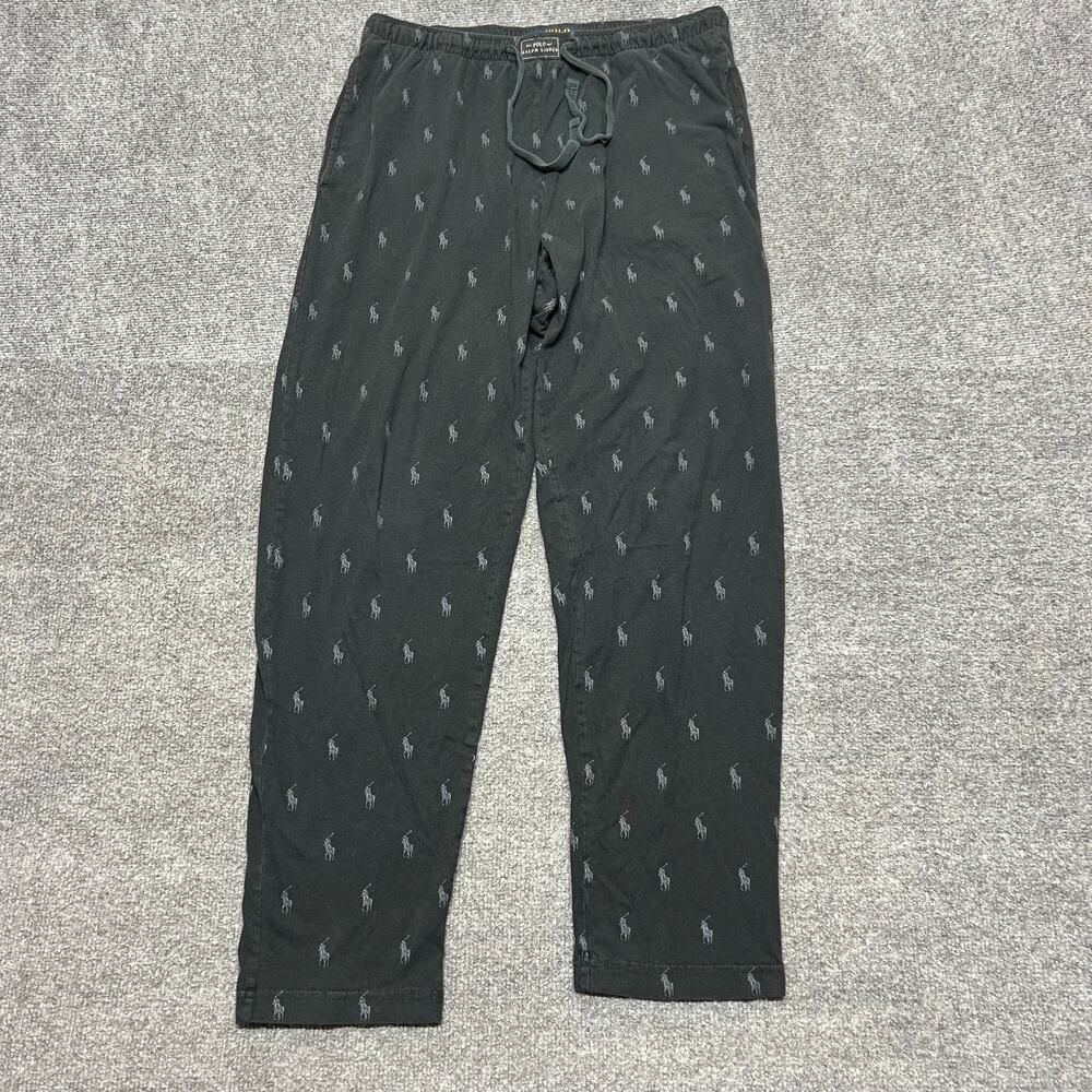 Polo Ralph Lauren Mens Black Pony Sleep Pants Medium Cotton Lounge
